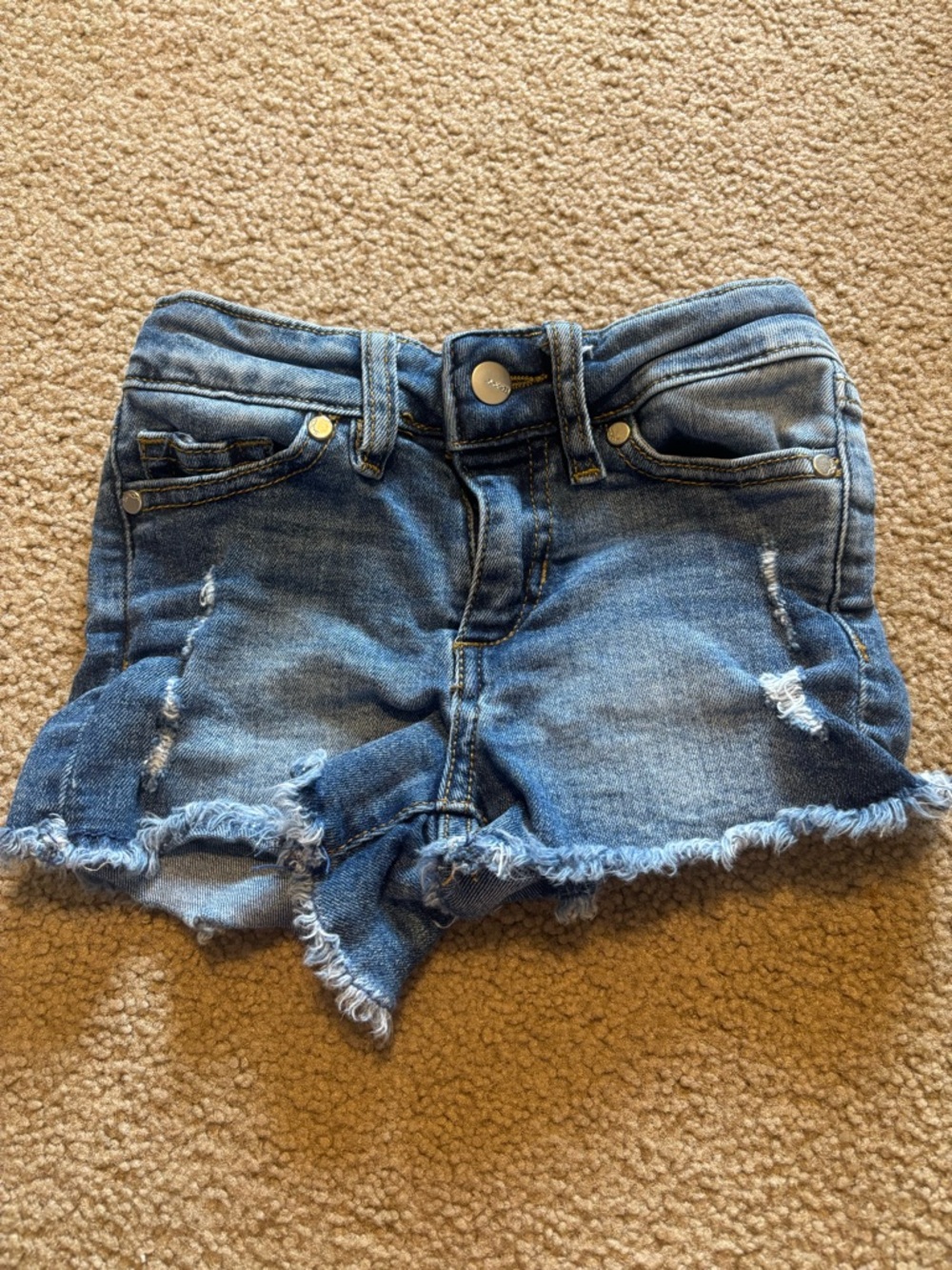 Denim Distressed Frayed Hem Shorts - Blue - Joes Jeans 4T